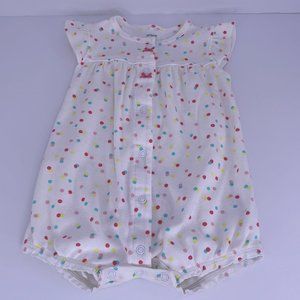 Carter's White Polka Dot Romper Size: 6 Months/Mois